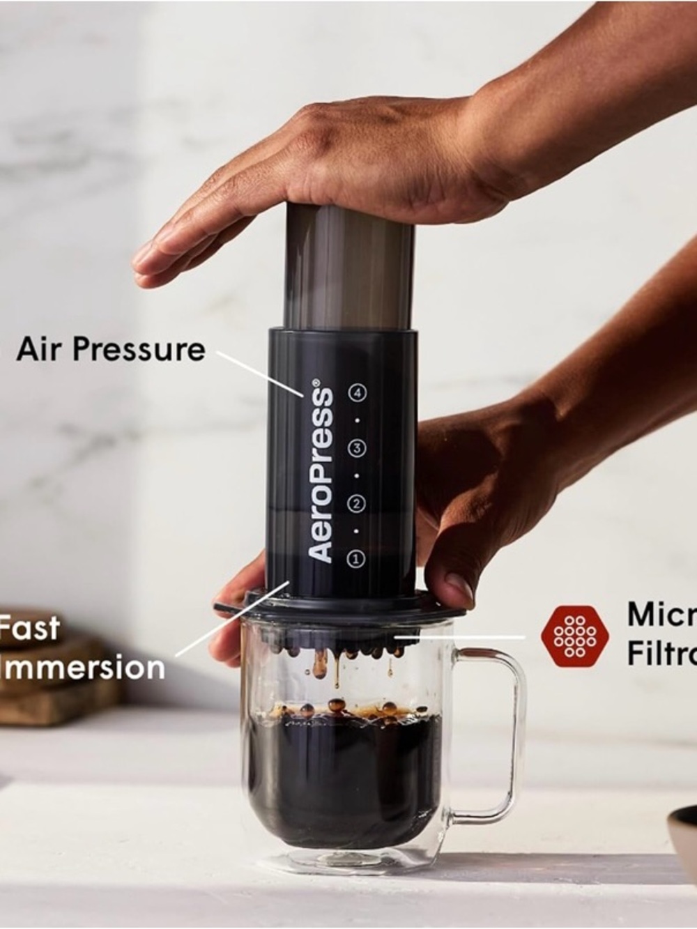 AeroPress Original, Full Bodied, Smooth, Rich Like Espresso Coffee Maker NEW! - Picture 3 of 6